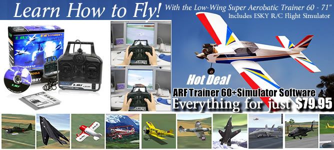 Trainer 60 RC Airplane w/ Flight Simulator